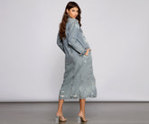 Fray Days Long Denim Jacket